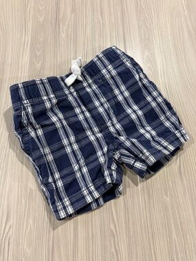 7/$20 Carter's Infant Navy and White Plaid Shorts Elastic Waist